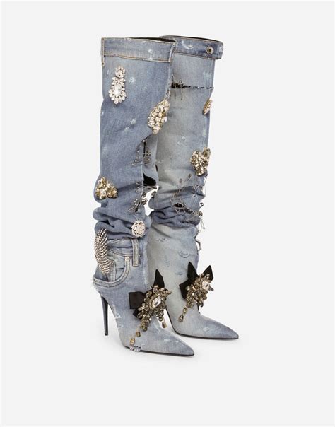 dolce gabbana jean boots|dolce & gabbana boots women's.